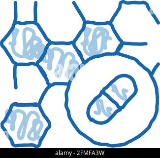 Wirkung von Medikamenten auf Körperergänzungen Doodle Symbol von Hand gezeichnet Abbildung Stock Vektor