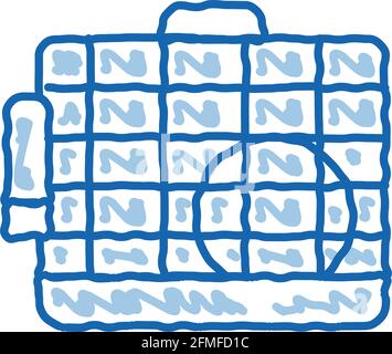 Käfig für Hamster-Doodle-Symbol handgezeichnete Illustration Stock Vektor