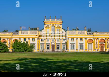 Wilanow-Palast in Warschau, Polen, barocke königliche Residenz von König John Sobieski III, Wahrzeichen der Stadt aus dem 17. Jahrhundert. Stockfoto