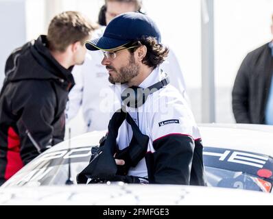 Prinz Carl Philip von Schweden fährt am 08. Mai 2021 den Porsche Carrera Cup Scandinavia auf dem Ring Knutstorp in Kagerod, Schweden. Foto von Johan Valkonen/Stella Picturs/ABACAPRESS.COM Stockfoto