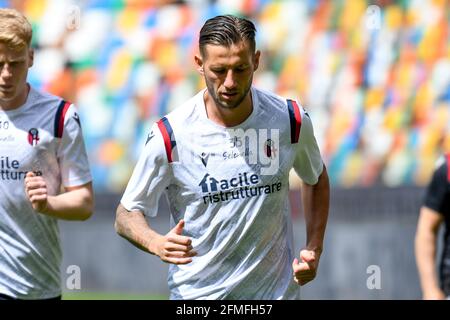 Udine, Italien. Mai 2021. Mitchell Dijks (Bologna) während Udinese Calcio gegen Bologna FC, Italienische Fußballserie A Spiel in Udine, Italien, Mai 08 2021 Quelle: Independent Photo Agency/Alamy Live News Stockfoto