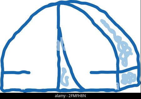 Tourist Trip Camp Doodle Icon Handgezeichnete Illustration Stock Vektor