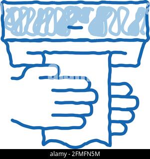 Handwischpapier Serviette Doodle Symbol Handgezeichnete Illustration Stock Vektor