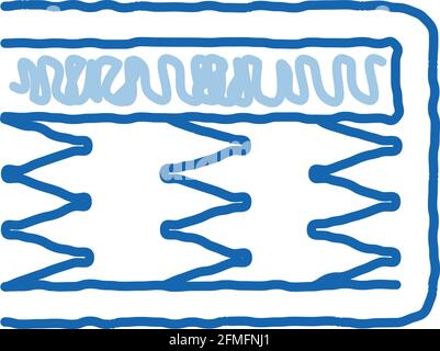 Handgezeichnete Abbildung mit Mattress Springs Foam Doodle Icon Stock Vektor