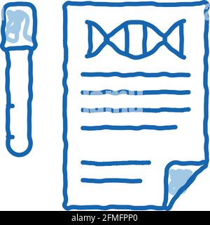 Ergebnis Testliste Flask Doodle Symbol Handgezeichnete Illustration Stock Vektor