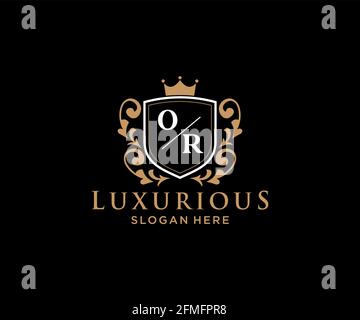 ODER Vorlage für das Royal Luxury Logo in Vektorgrafiken für Restaurant, Royalty, Boutique, Café, Hotel, Heraldisch, Schmuck, Mode und andere Vektor illustrr Stock Vektor
