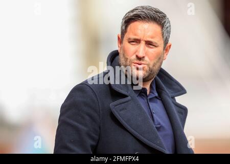 Sunderland, Großbritannien. Mai 2021. Lee Johnson, Manager von Sunderland, vor dem Spiel in Sunderland, Großbritannien am 5/9/2021. (Foto von Iam Burn/News Images/Sipa USA) Quelle: SIPA USA/Alamy Live News Stockfoto