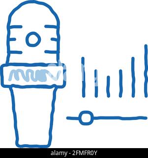 Mikrofon Audio Waves Doodle Icon Handgezeichnete Illustration Stock Vektor