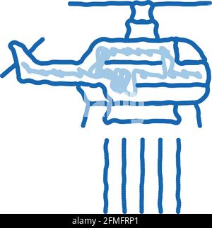 Handgezeichnete Abbildung: „Fire Dept Helicopter Doodle“-Symbol Stock Vektor