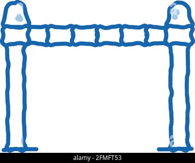 Police Enclosure Doodle Icon Handgezeichnete Illustration Stock Vektor