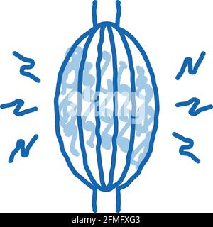 Muskelschmerzen Doodle-Symbol handgezeichnete Illustration Stock Vektor