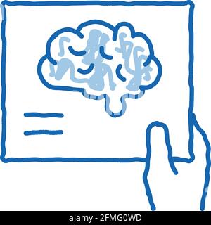 Hand Brain Photo Doodle Icon Handgezeichnete Illustration Stock Vektor