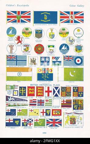 British Commonwealth & Empire Flags 1930er Jahre. Stockfoto