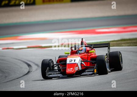 21 QUINN Alex, Arden, Aktion während der 2. Runde der Formel-Regional-Europameisterschaft 2021 von Alpine vom 07. Bis 10. Mai 2021 auf dem Circuit de Barcelona-Catalunya, in Montmelo, bei Barcelona, Spanien - Foto Antonin Vincent / DPPI Stockfoto