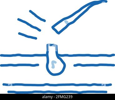Broken Hair Doodle Icon Handgezeichnete Illustration Stock Vektor
