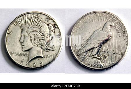 Alter U s Silberdollar von 1928 Stockfoto