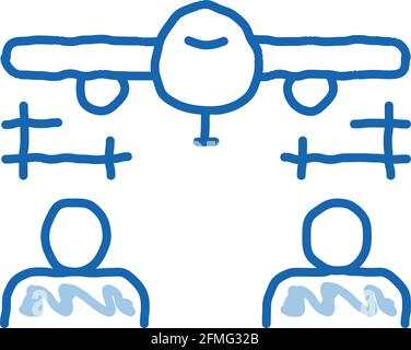 Handgezeichnete Illustration für Engineering Plane Doodle Icon Stock Vektor