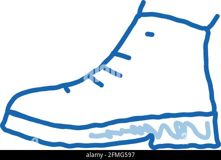 Repariert Schuh Doodle Symbol handgezeichnete Illustration Stock Vektor