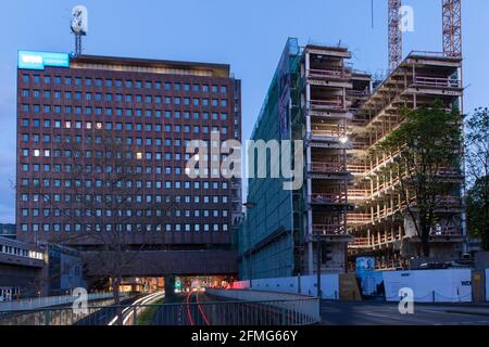 Rekonstruktion des Filmhauses des Westdeutschen Rundfunks, des WDR oder des Westdeutschen Rundfunks Köln, einer deutschen öffentlich-rechtlichen Rundfunkanstalt, Colog Stockfoto