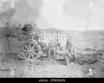 1. Weltkrieg / WK I Deutsches Heer Artillerie Mörser 16 21 cm - 1. Weltkrieg / 1. Weltkrieg Mörser 16 21cm Stockfoto