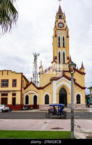 Kathedrale von Iquitos auf dem Platz Plaza de Armas in Peru Stockfoto