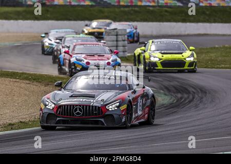 15 CAMPBELL Christopher (FRA), IBANEZ Lluc (ESP), NM Racing Team, Mercedes-AMG GT4, Action beim 2. Lauf der Fanatec GT World Challenge Europe 2021 Powered by AWS, vom 6. Bis 9. Mai 2021 auf dem Circuit de Nevers Magny-Cours, Magny-Cours, Frankreich - Foto Paulo Maria / DPPI / LiveMedia Stockfoto