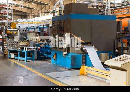 Das Innere der Metallwerkstatt. Stockfoto