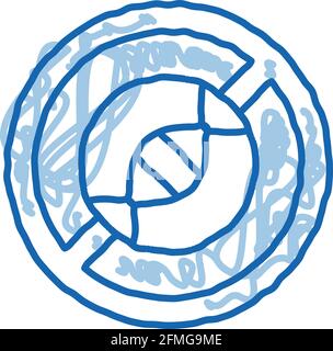 Molekül gekreuzte Doodle Symbol handgezeichnete Illustration Stock Vektor