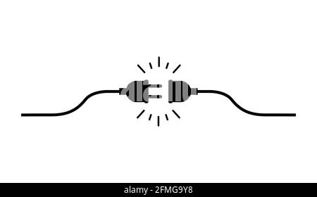 Anschluss und Trennung Steckdose Stecker, Fehler 404, Seite Web nicht gefunden Vektorgrafik . Stock Vektor