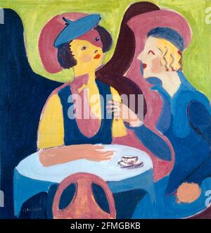 Ernst Ludwig Kirchner Kunstwerk mit dem Titel zwei Frau in einem Café. Stockfoto