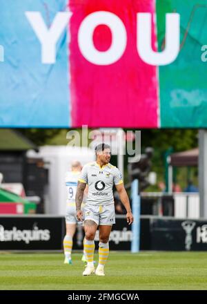 Twickenham Stoop, London, Großbritannien. Mai 2021. Englische Premiership Rugby, Harlekine gegen Wespen; Malakai Fekitoa von Wespen zu Beginn des Spiels Kredit: Action Plus Sports/Alamy Live News Stockfoto