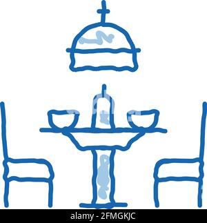 Handgezeichnete Abbildung mit Kantine-Doodle-Symbol Stock Vektor