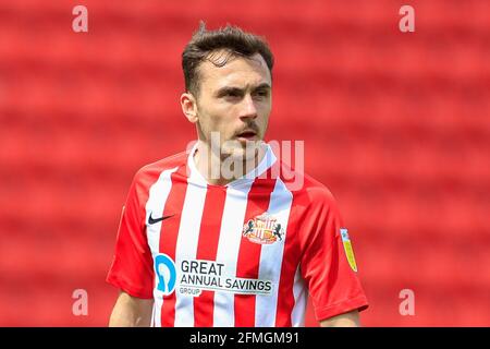 Sunderland, Großbritannien. Mai 2021. Josh Scowen #14 von Sunderland während des Spiels in Sunderland, Großbritannien am 5/9/2021. (Foto von Iam Burn/News Images/Sipa USA) Quelle: SIPA USA/Alamy Live News Stockfoto