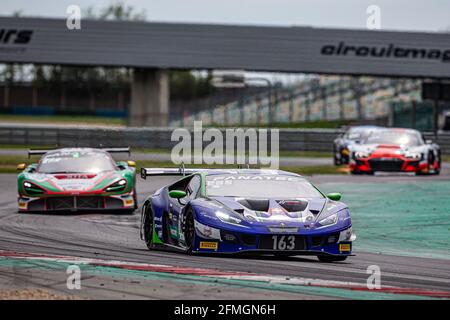 163 Costa Albert (esp), Siedler Norbert (aut), Emil Frey Fracing, Lamborghini Huracan GT3 Evo, Action beim 2. Lauf der Fanatec GT World Challenge Europe 2021 Powered by AWS, vom 6. Bis 9. Mai 2021 auf dem Circuit de Nevers Magny-Cours, Magny-Cours, Frankreich - Foto Clément Luck / DPPI Stockfoto