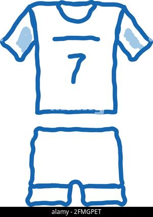 Volleyball Uniform Doodle Symbol handgezeichnete Illustration Stock Vektor
