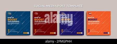Design von Social Media-Postvorlagen. Gute Vorlage für Webinar-Einladungsgestaltung über Social Media. Auch gute Vorlage für andere Social Media adve Stock Vektor
