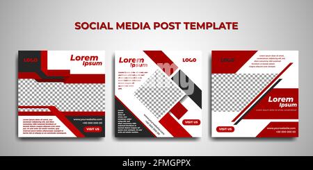 Vorlage für Social-Media-Geschichten. Vorlage für Anzeigen. Moderne rote und schwarze Vorlage für Jahresberichte. Stock Vektor