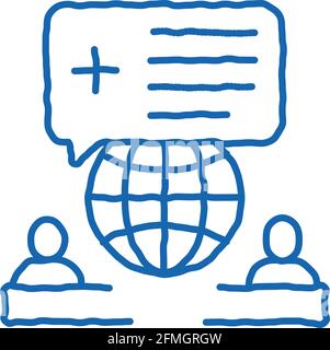 World Medical Aid Doodle Icon Handgezeichnete Illustration Stock Vektor