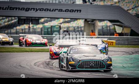 20 Pierburg Valentin (ger), Baumann Dominik (aut), SPS Automotive Performance, Mercedes-AMG GT3, Action beim 2. Lauf der Fanatec GT World Challenge Europe 2021 Powered by AWS, vom 6. Bis 9. Mai 2021 auf dem Circuit de Nevers Magny-Cours, Magny-Cours, Frankreich - Foto Clement Luck / DPPI / LiveMedia Stockfoto