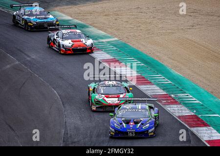 163 Costa Albert (esp), Siedler Norbert (aut), Emil Frey Fracing, Lamborghini Huracan GT3 Evo, Action beim 2. Lauf der Fanatec GT World Challenge Europe 2021 Powered by AWS, vom 6. Bis 9. Mai 2021 auf dem Circuit de Nevers Magny-Cours, Magny-Cours, Frankreich - Foto Paulo Maria / DPPI Stockfoto