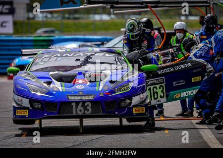 163 Costa Albert (esp), Siedler Norbert (aut), Emil Frey Fracing, Lamborghini Huracan GT3 Evo, Action beim 2. Lauf der Fanatec GT World Challenge Europe 2021 Powered by AWS, vom 6. Bis 9. Mai 2021 auf dem Circuit de Nevers Magny-Cours, Magny-Cours, Frankreich - Foto Paulo Maria / DPPI Stockfoto