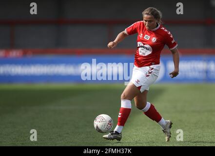 Crawley, Großbritannien. Mai 2021. Abi Harrison aus Bristol City während des FA Women's Super League-Spiels zwischen Brighton & Hove Albion Women und Bristol City Women am 9. Mai 2021 im People's Pension Stadium in Crawley, Großbritannien Stockfoto