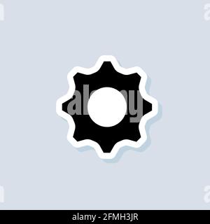 Aufkleber für Kontoeinstellungen. Zahnradsymbol. Schaltungssymbole. Zahnrad-Logo. Vektor auf isoliertem Hintergrund. EPS 10. Stock Vektor