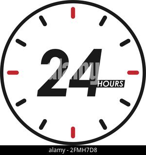 24-Stunden-Symbol-Vektor-Illustration Design-Vorlage Stock Vektor