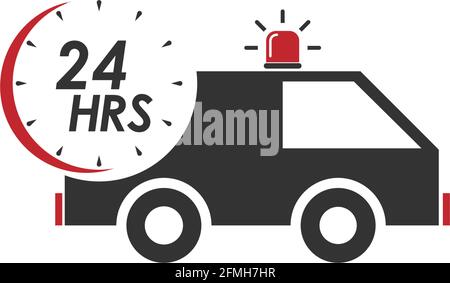24-Stunden-Symbol-Vektor-Illustration Design-Vorlage Stock Vektor