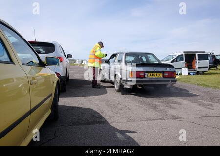 Mai 2021 - BMW Targa Rally auf dem Flugplatz Kemble in Großbritannien. Stockfoto