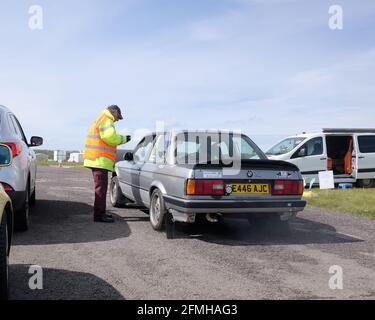 Mai 2021 - BMW Targa Rally auf dem Flugplatz Kemble in Großbritannien. Stockfoto