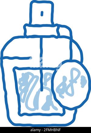Parfüm Flasche Doodle Symbol handgezeichnete Illustration Stock Vektor