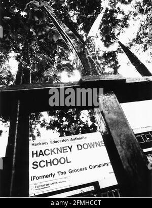 Hackney Downs School Die Erste Schule, In Der Die Regierung Ist Aufgrund von Bildungsergebnissen in EINER Sonderarbeitsgruppe eingesandt DBase Stockfoto