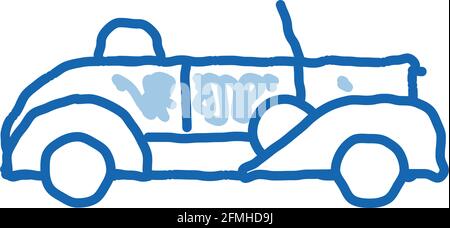 Old Car Cabriolet Doodle Icon Handgezeichnete Illustration Stock Vektor